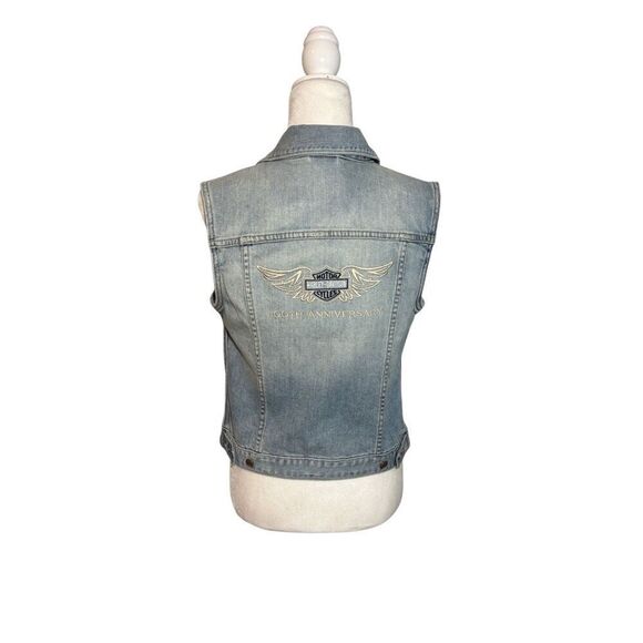 Harley-Davidson 100th Anniversary GAP 1969 denim vest - CUSTOM - S - Picture 1 of 8